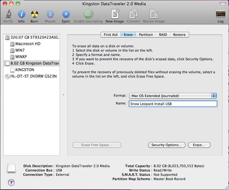 how to make a bootable usb mac for snow leopard