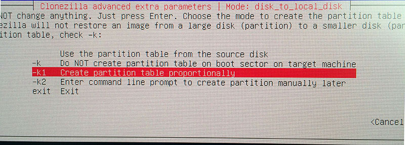 restore clonezilla image to smaller drive